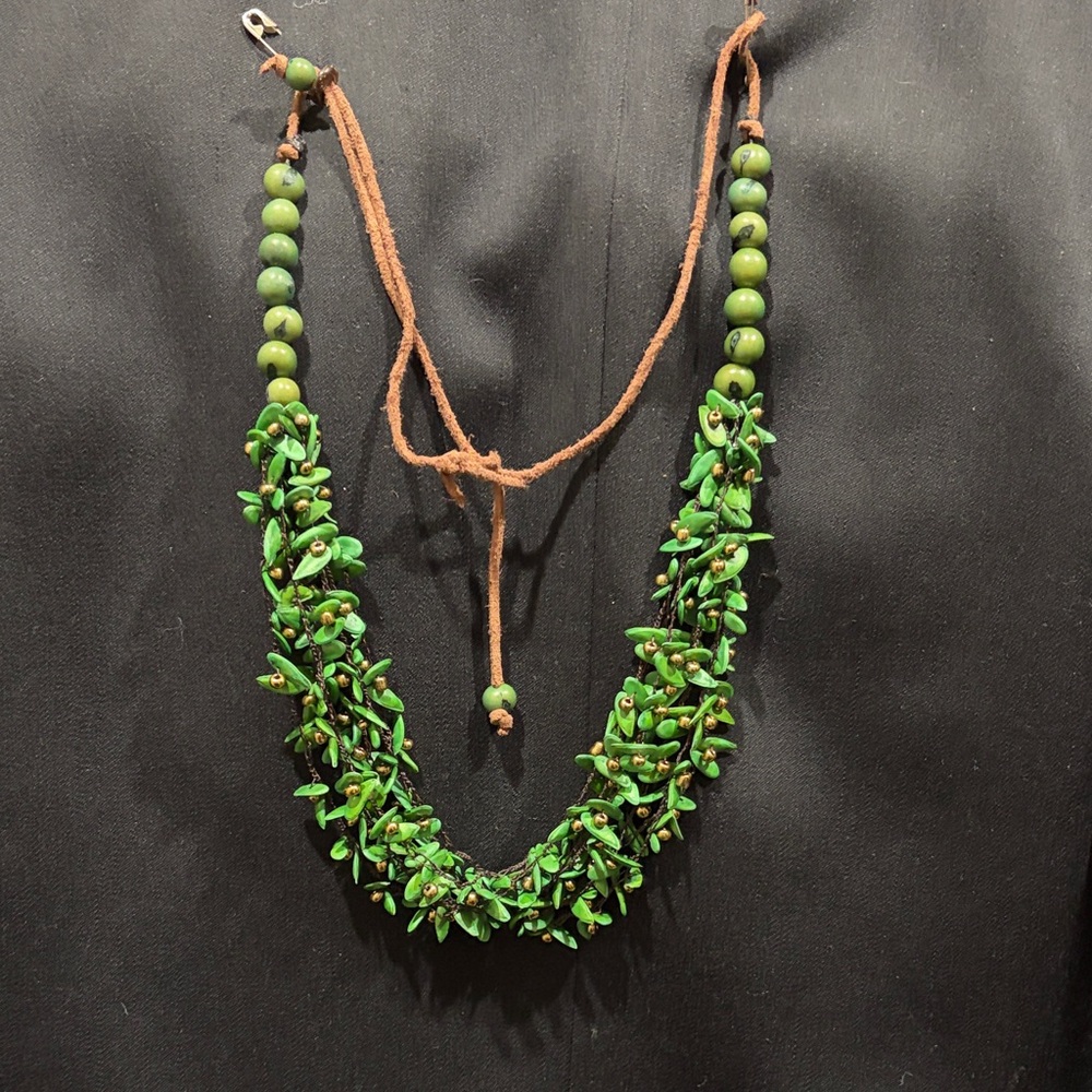 Vibrant Green Beaded Necklace